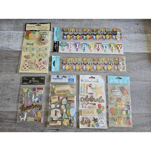 Sticker Lot - Happy Birthday Party Kids Scrapbooking 3D Stickers Jolees RARE #64